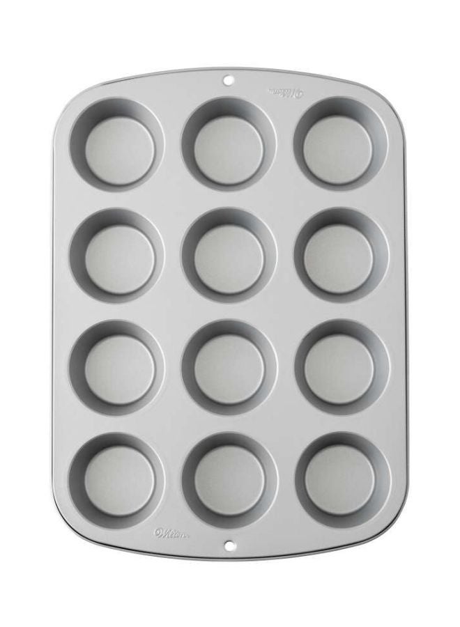 Wilton 12-Cup Covered Muffin Pan Grey/Clear 14x10.25inch - Image 1