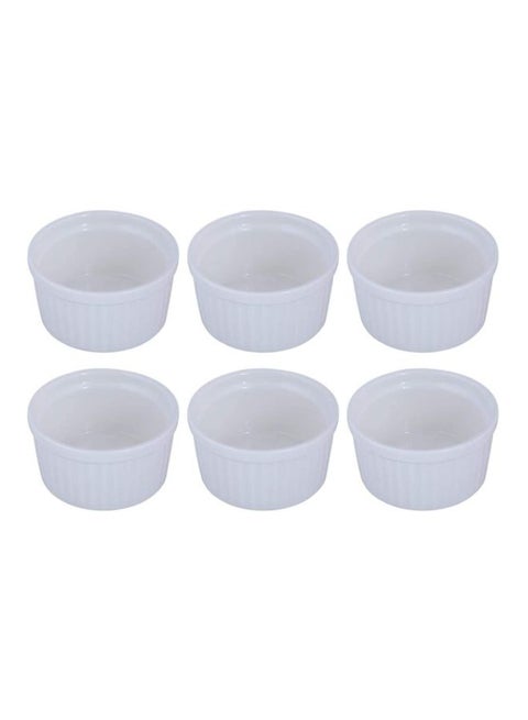 6-Piece H.P Lined Ramekin Set Ivory 6.8x3.5cm
