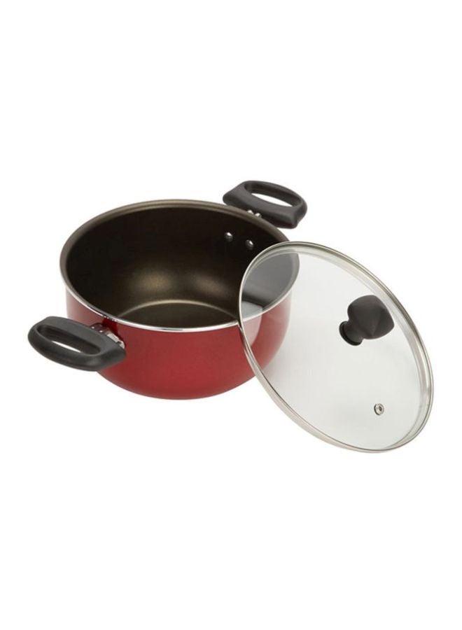 Prestige - 7-Piece Non-Stick Cast Aluminium Cookware Set Includes 1x Sauce Pan With Lid, 1x Small Casserole With Lid ,1x Large Casserole With Lid, 1x Fry Pan Red/Black 16,20,24,24cm - Image 1