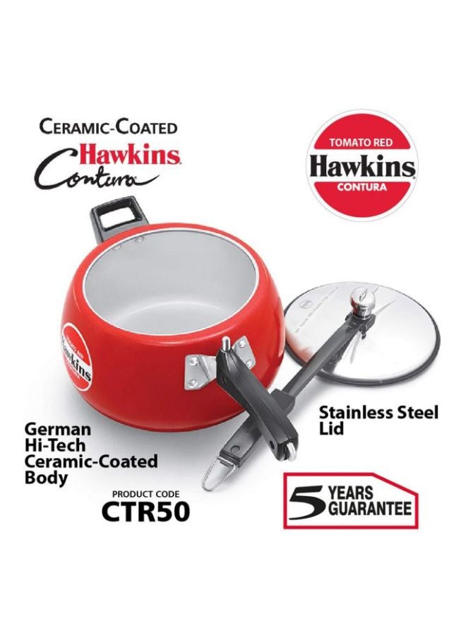 Stainless Steel Contura Ceramic Coated Pressure Cooker Tomato Red 5Liters - v1615476137/N13861662A_2