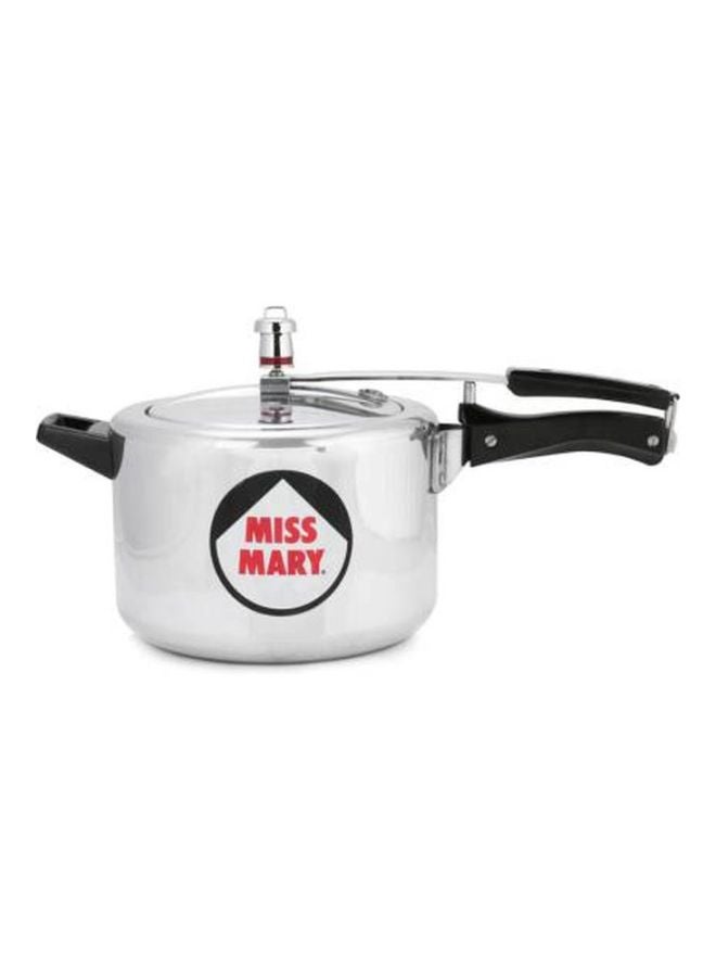 Hawkins 5 Liters Miss Mary Aluminium Pressure Cooker, Inner Lid,Silver Silver/Black - Image 2