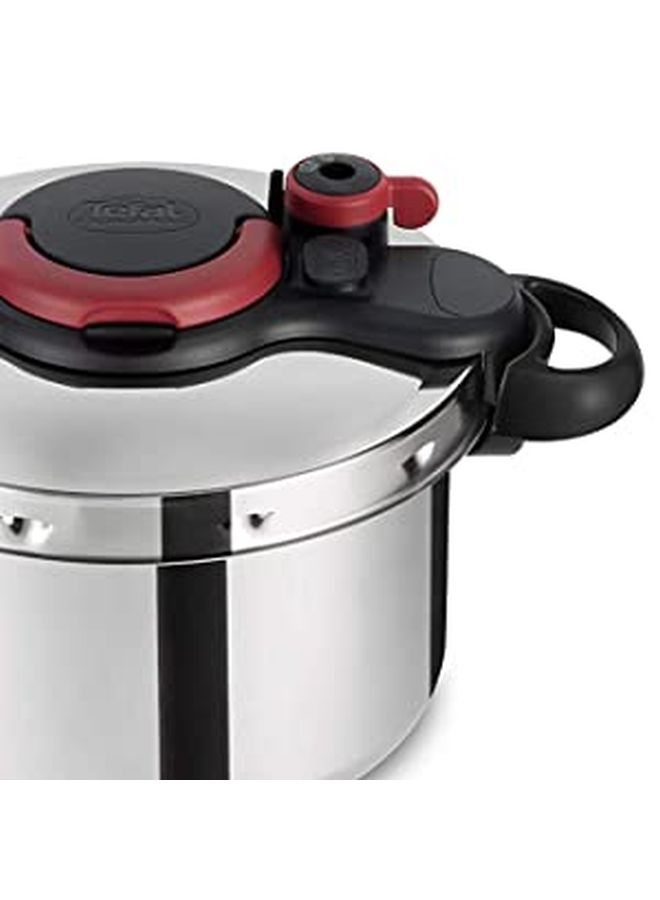 Tefal - TEFAL Pressure Cooker | ClipsoMinut’® Easy 9 L | Stainless Steel Pressure Cooker | All Stovetops | Fast | Healthy Cooking | Safe | 2 Years Warranty | P4624966 Black and Silver 9.0Liters - Image 1