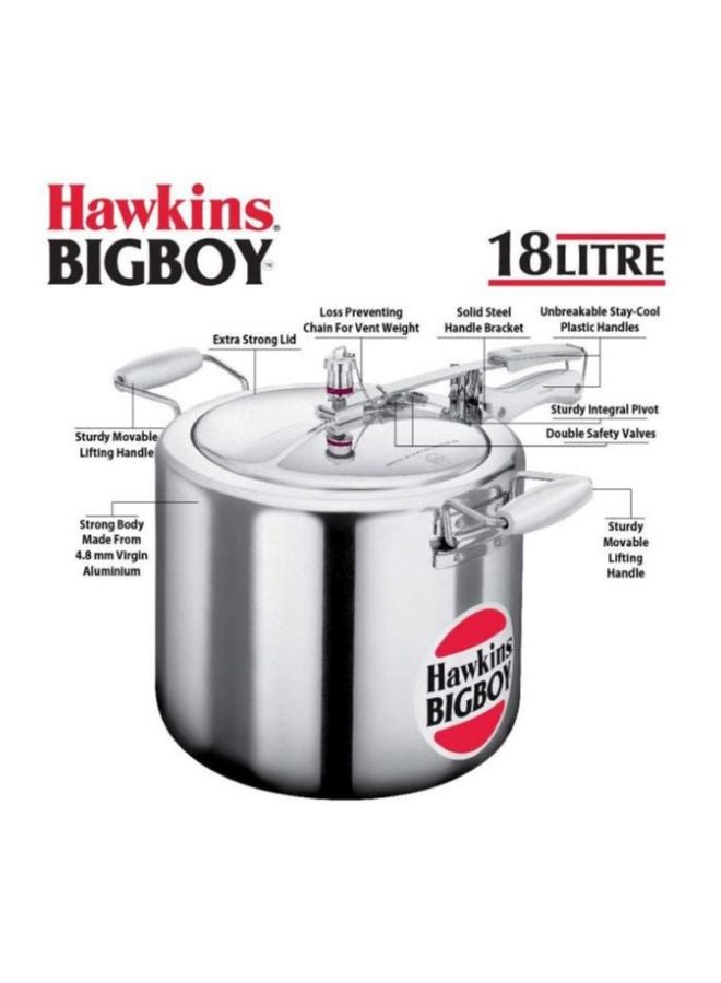 Hawkins - BigBoy Pressure Cooker With Handle Silver 18Liters - Image 1