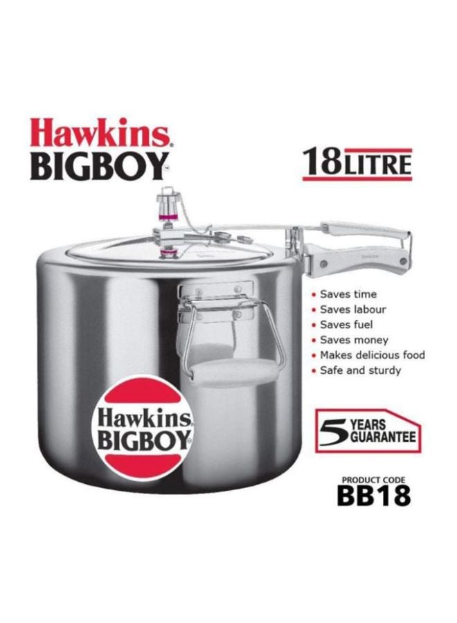 Hawkins - BigBoy Pressure Cooker With Handle Silver 18Liters - Image 1