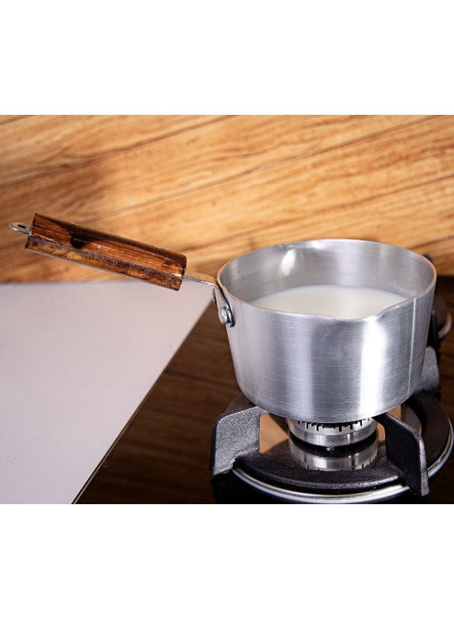 Royalford Aluminium Milk Pan With Wooden Handle Aluminium 7inch  - Image 2
