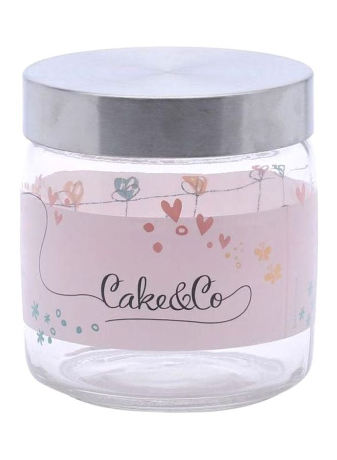 Bormioli Rocco - Gia Cake Jar Clear/Pink/Silver - Image 1
