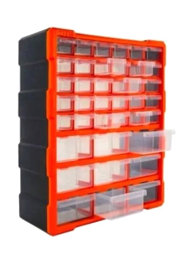 Tactix Drawers Storage Cabinet Orange/Black 15x6.25x19inch  - Image 1