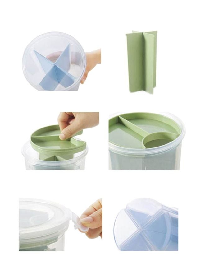 Beauenty Food Sealed Multipurpose Grains Storage Box Green/Clear 23x14x11.5cm  - Image 3