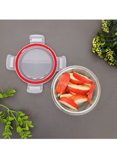 DELCASA Round Glass Air Tight Container Clear/Pink 400ml  - Image 3