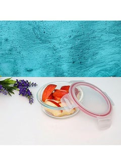 DELCASA Round Glass Air Tight Container Clear/Pink 400ml  - Image 4