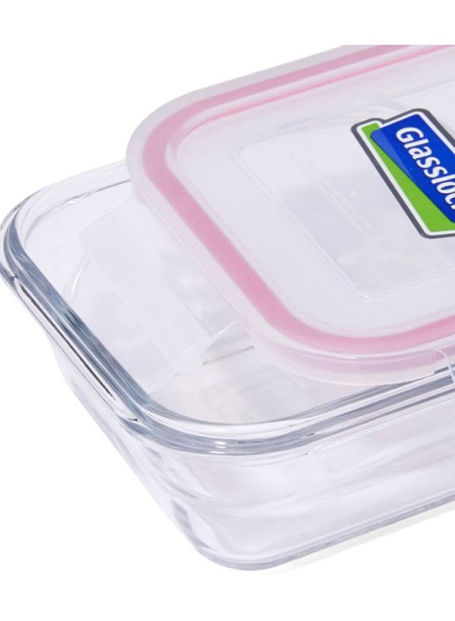 Glasslock Stream Lined Food Container Clear/Pink 400ml  - Image 3
