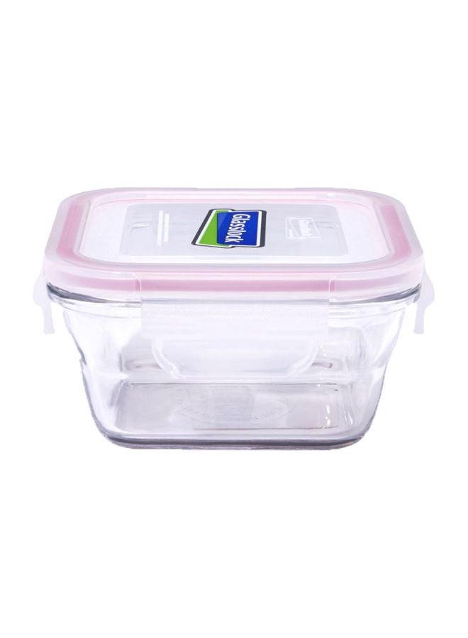Glasslock Stream Lined Food Container Clear/Pink 400ml  - Image 1