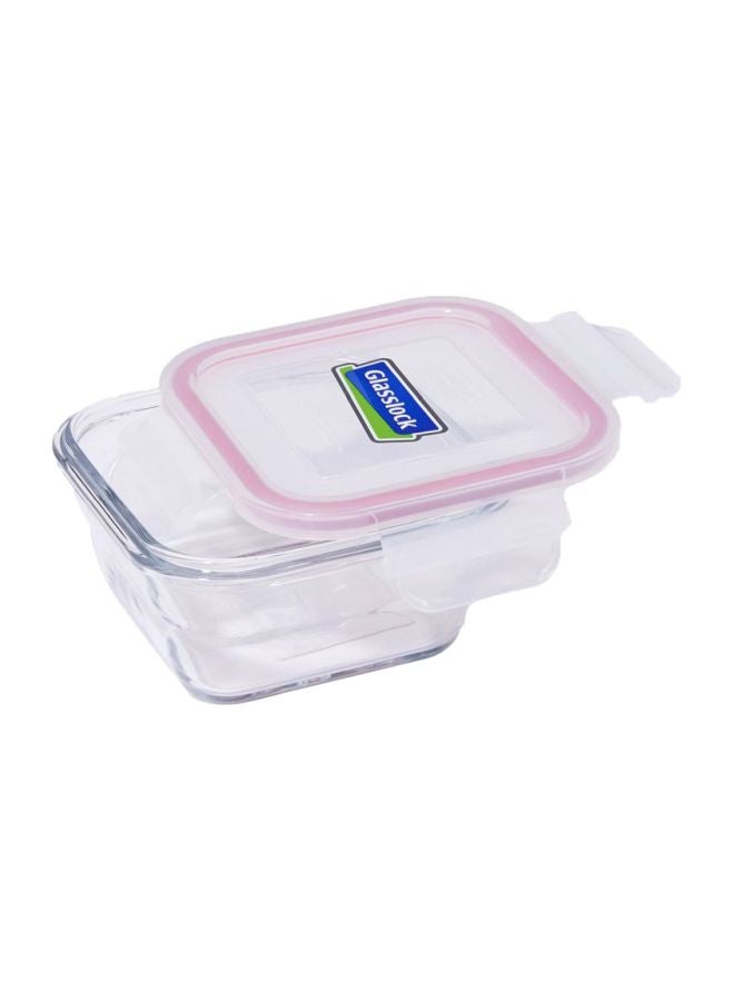 Glasslock Stream Lined Food Container Clear/Pink 400ml  - Image 2