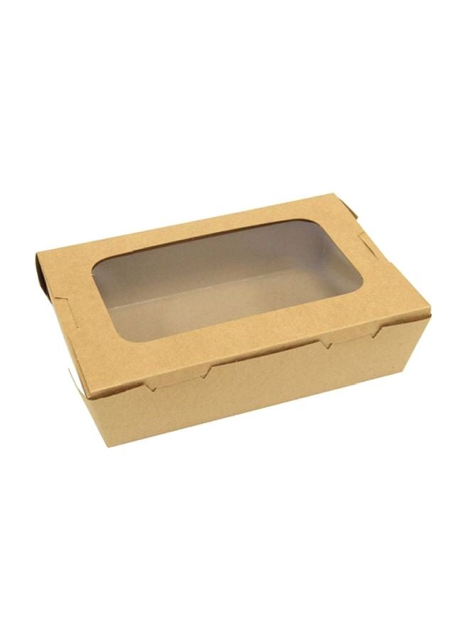 Hotpack Kraft Pe Lunch Box With Window Brown/Clear 22x15.5x6.5cm - Image 1