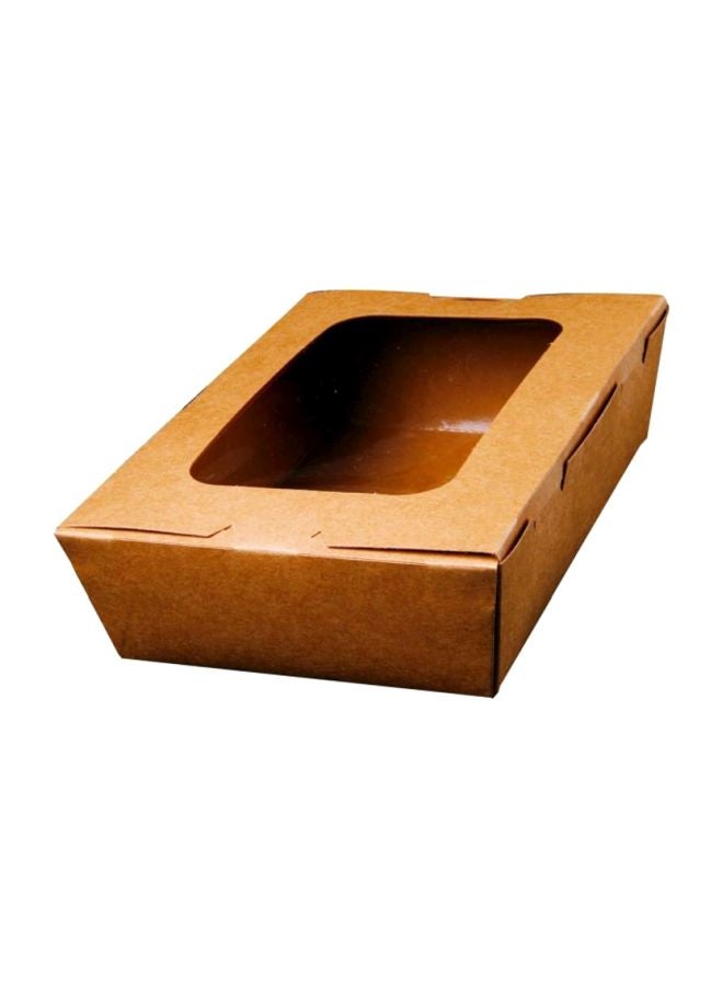 Hotpack Kraft Pe Lunch Box With Window Brown/Clear 22x15.5x6.5cm - Image 2