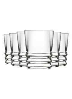 6-Piece Elegant Glass Set 80 ml Clear 80ml