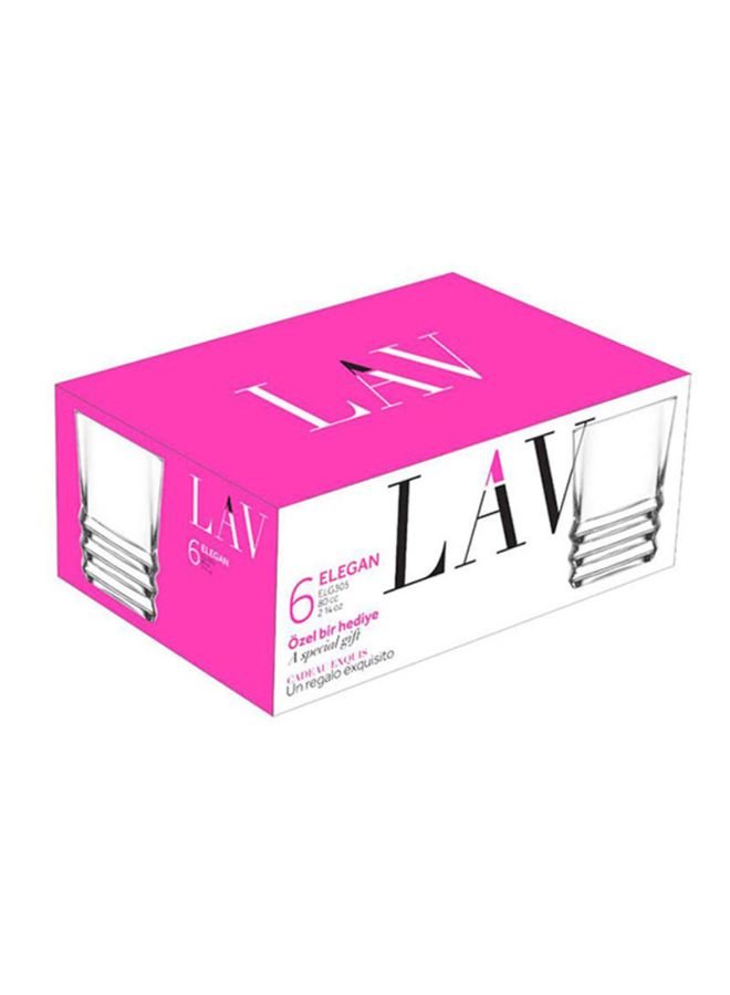 LAV 6-Piece Elegant Glass Set 80 ml Clear 80ml  - Image 3