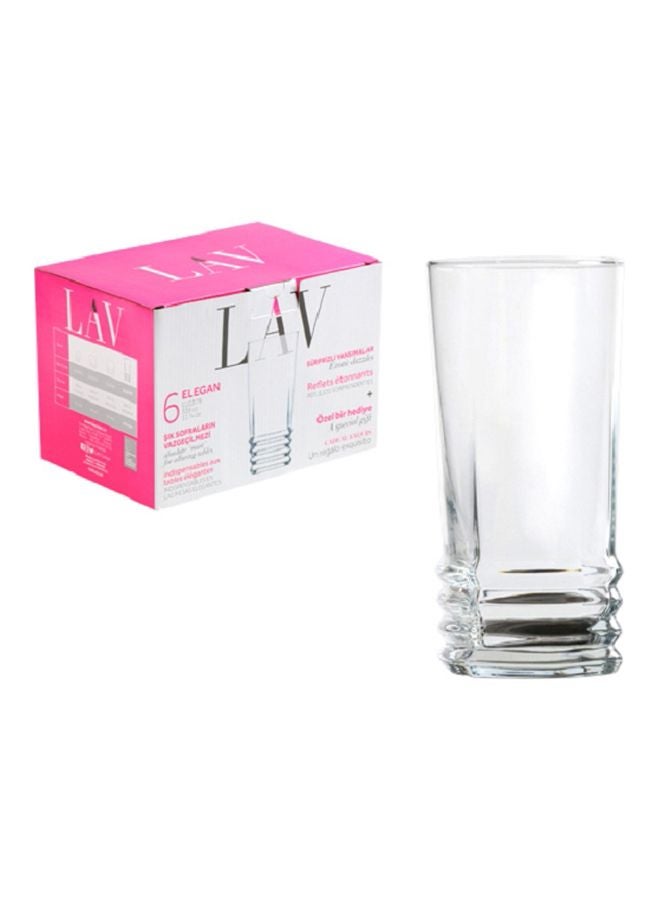 LAV 6-Piece Elegan Long Drink Glass Set Clear 140mm - Image 2