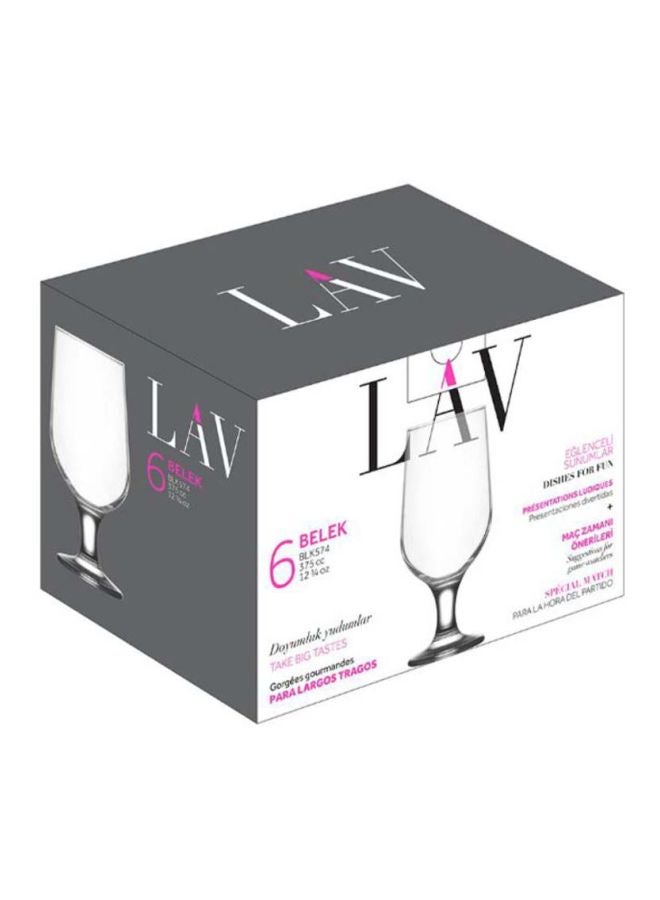 لاف طقم أكواب بيليك، 6 قطع شفاف 6x375ملليلتر - Image 3