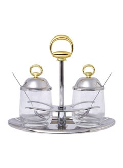 REGENT Double Jam Dish Serveware Clear/Gold/Silver ‎16.2x23x16.6  - Image 1