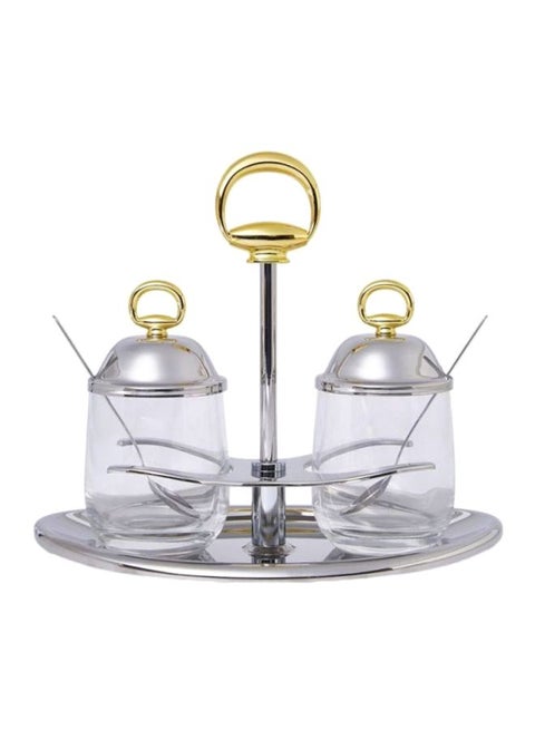 Double Jam Dish Serveware Clear/Gold/Silver ‎16.2x23x16.6