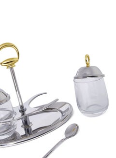 REGENT Double Jam Dish Serveware Clear/Gold/Silver ‎16.2x23x16.6  - Image 3