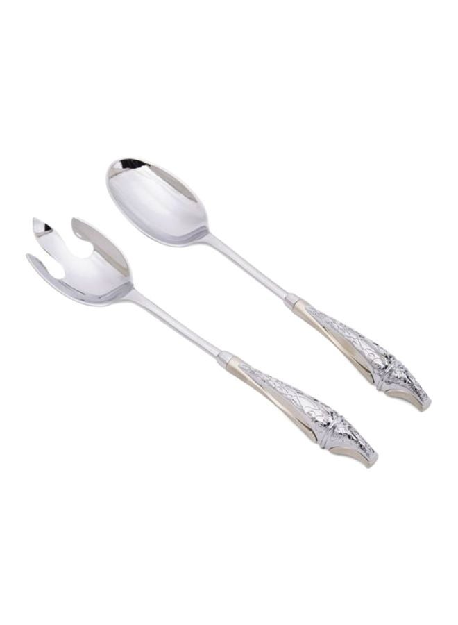REGENT 2-Piece Malaika Serving Spoon Set Silver 32x27x5cm - Image 1