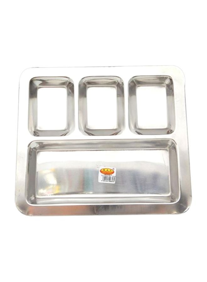 RAJ South Indian Square Tray Silver 32.5cm 