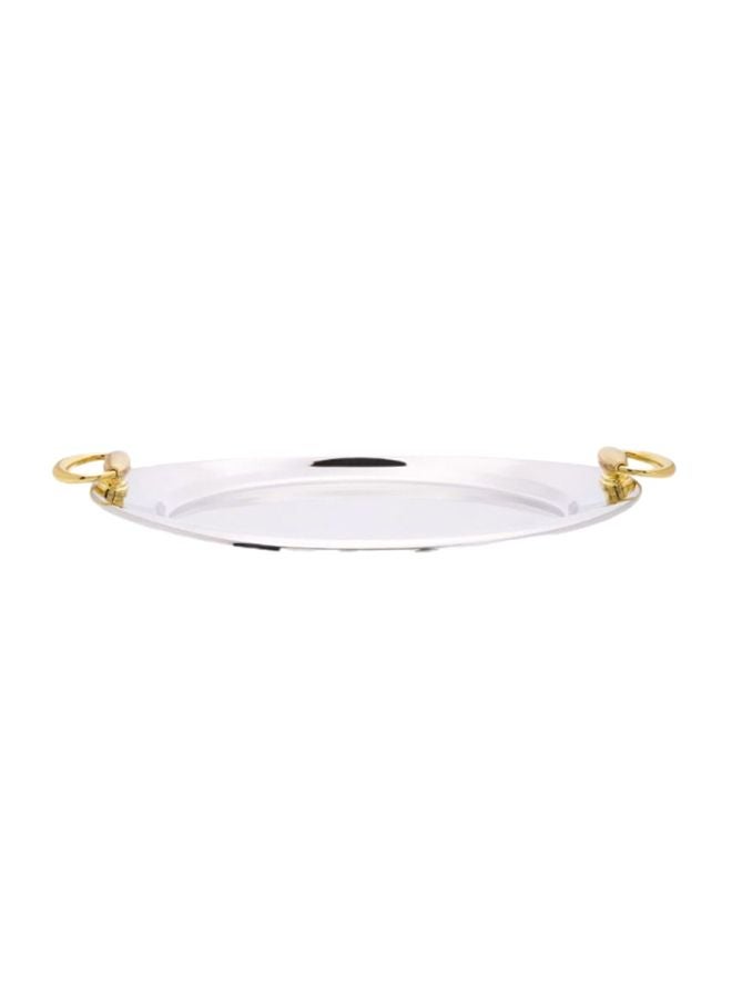 REGENT Lux Oval Tray Silver/Gold 48x25cm - Image 1