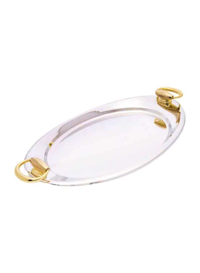 REGENT Lux Oval Tray Silver/Gold 48x25cm - Image 2