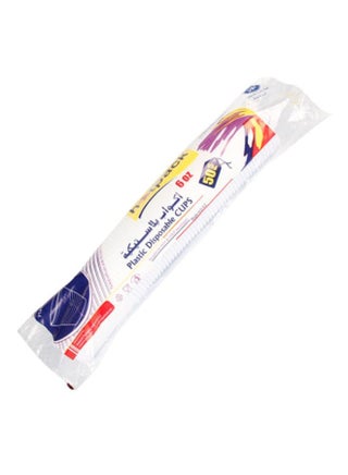 Hotpack Disposable Plastic Cup, 6 oz, 50 Pieces White - view 2