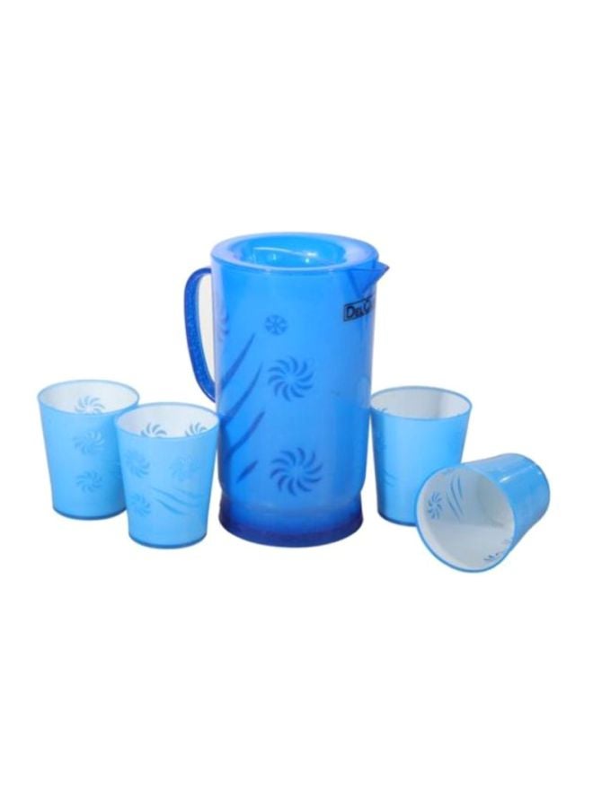 ديلكاسا طقم مكون من إبريق ماء وأكواب عدد 5 قطع لون أزرق Jug 1x2000, Glass 4x300ملليلتر 