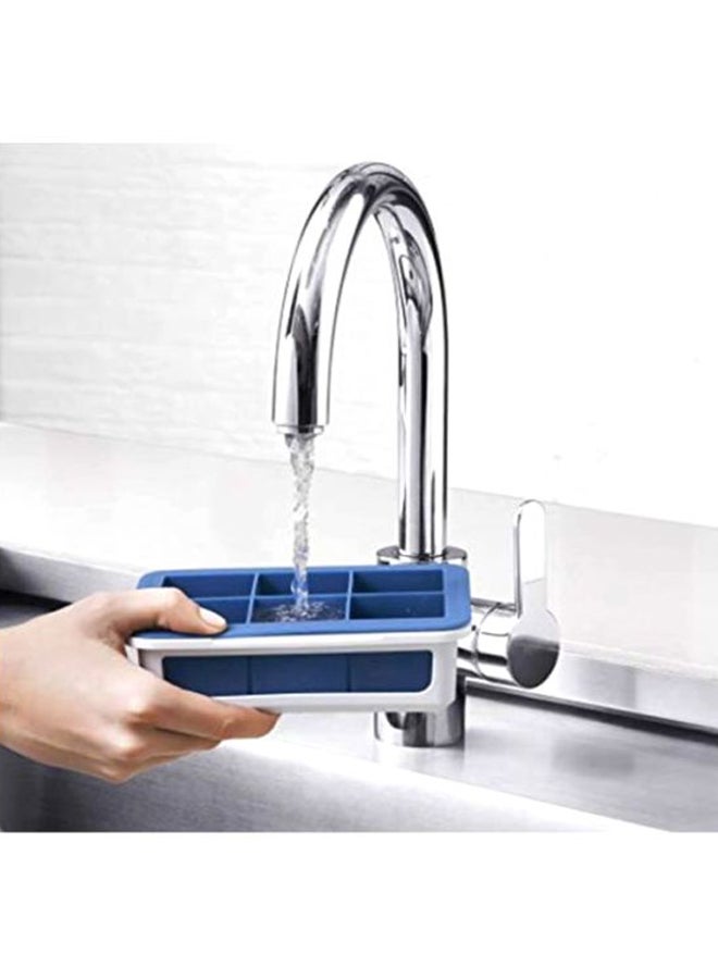 OXO Silicone Stackable Ice Cube Tray With Lid Blue/White 7.5x2.5x5inch  - Image 2