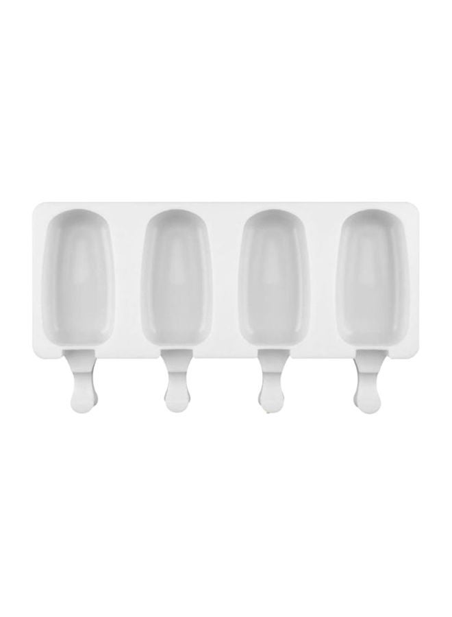 بيوينتي قالب آيس كريم من السيليكون بعدد 4 تجويفات أبيض/ شفاف 26x14.5x2.5سم - Image 1