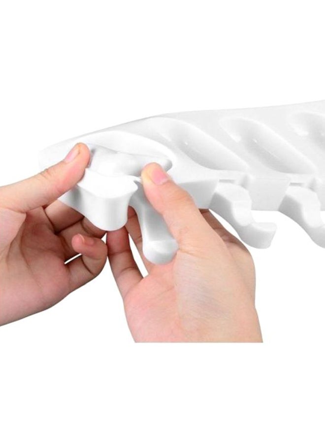 بيوينتي قالب آيس كريم من السيليكون بعدد 4 تجويفات أبيض/ شفاف 26x14.5x2.5سم - Image 3