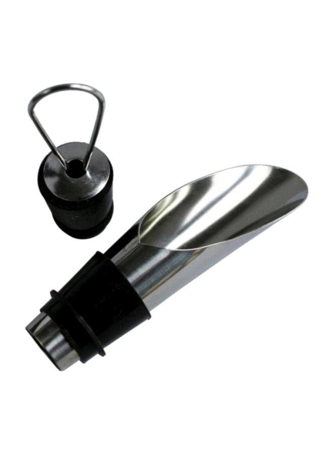 Beauenty Stainless Steel Beverage Bottle Pourer Silver/Black 7.5x2.33cm  - Image 1