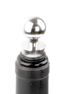 Beauenty Round Head Beverage Bottle Stopper Silver/Black 9.1x2cm  - Image 2