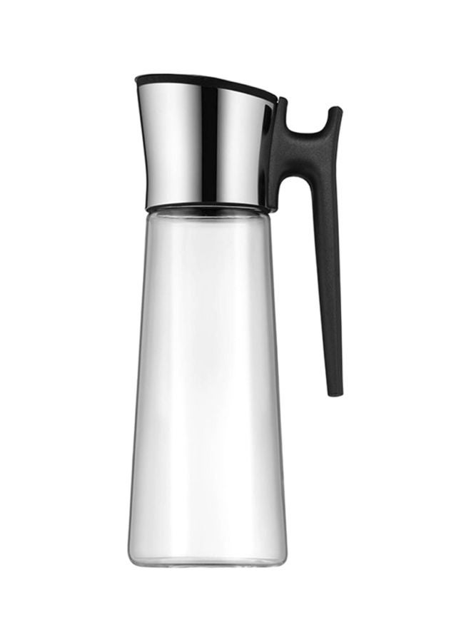 WMF Basic Water Carafe With Handle Lid Silver/Clear/Black  - Image 1