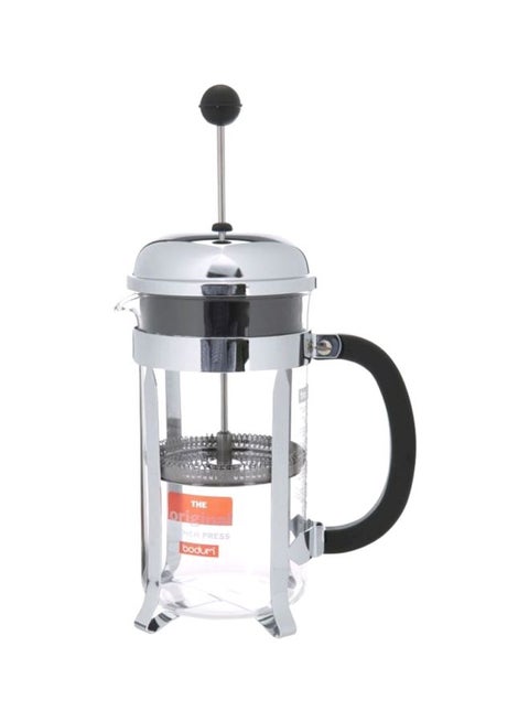 Chambord French Press Coffee Maker Silver/Clear/Black 1Liters