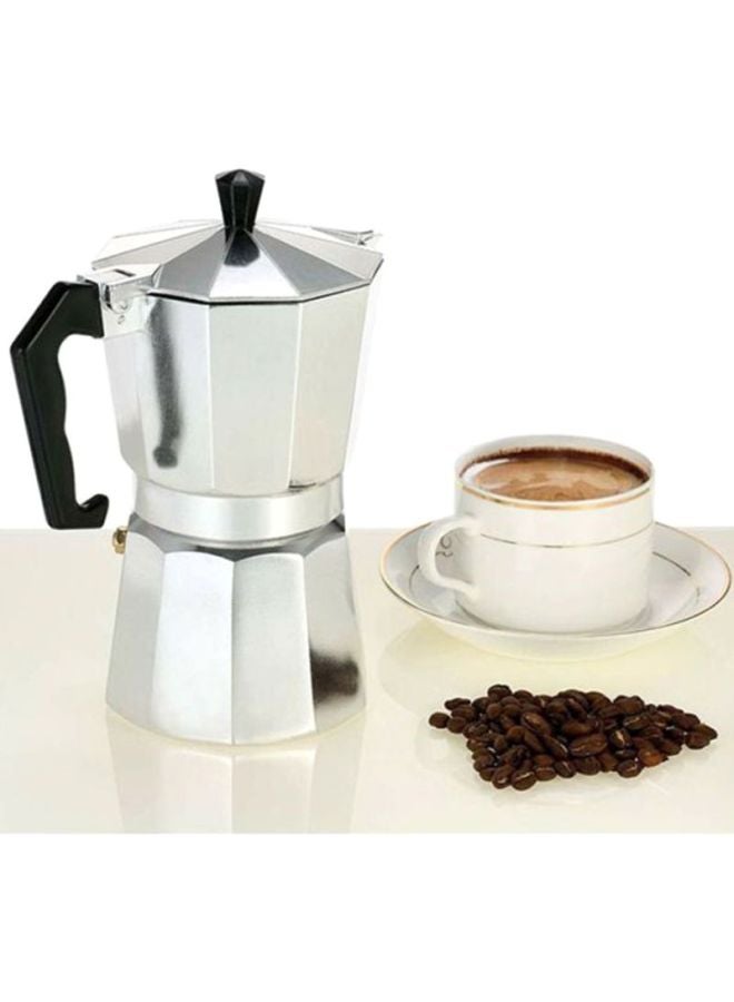 DESSINI - Aluminum Coffee Maker Pot Silver/Black - Image 1