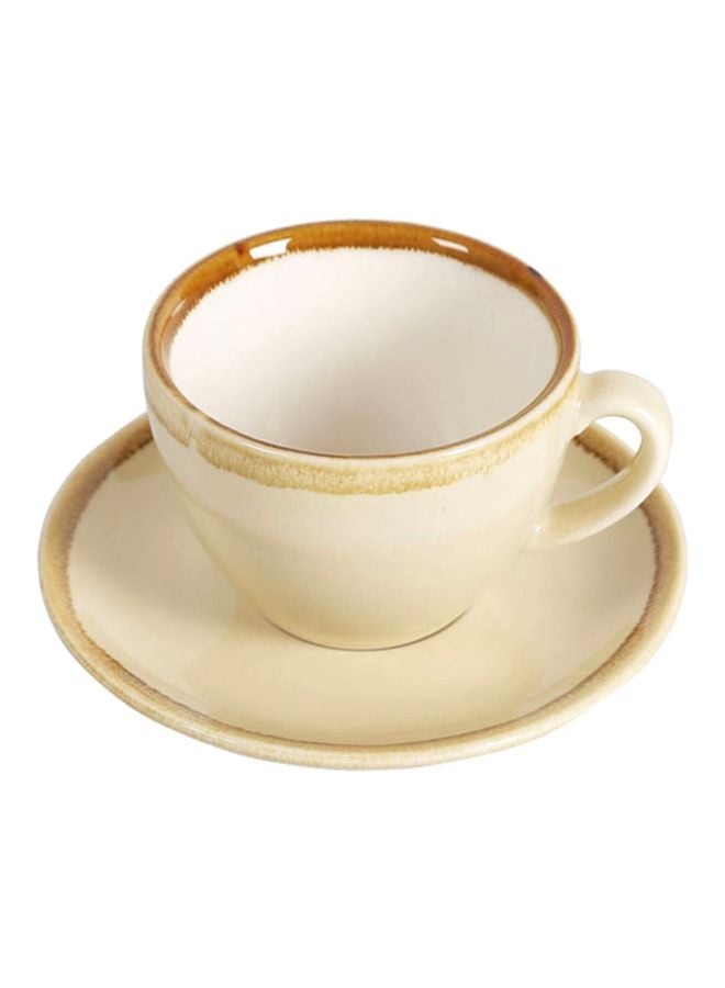 شاربدو فنجان قهوة مع صحن بيج 13x10.5x7.5سم  - Image 1