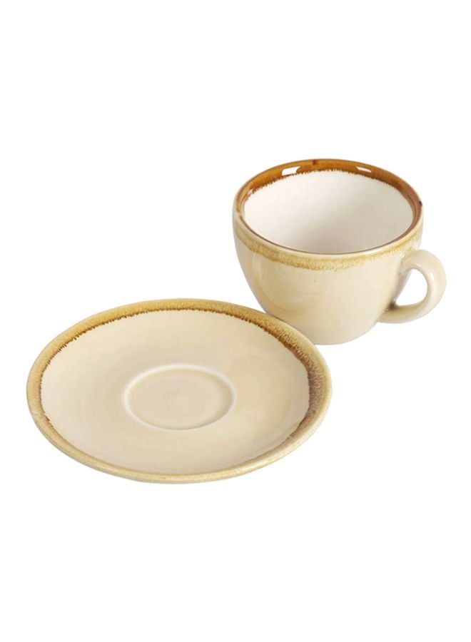 شاربدو فنجان قهوة مع صحن بيج 13x10.5x7.5سم  - Image 3