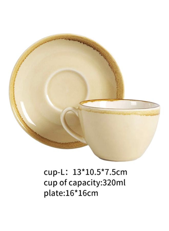 شاربدو فنجان قهوة مع صحن بيج 13x10.5x7.5سم  - Image 4