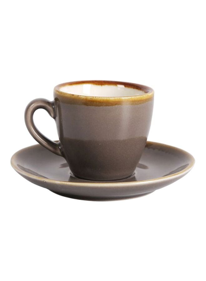 شاربدو فنجان قهوة مع صحن بني 8.5x6x5.5سم  - Image 2