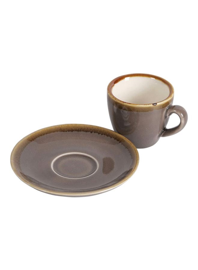 شاربدو فنجان قهوة مع صحن بني 8.5x6x5.5سم  - Image 3