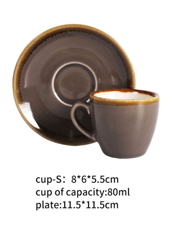 شاربدو فنجان قهوة مع صحن بني 8.5x6x5.5سم  - Image 4