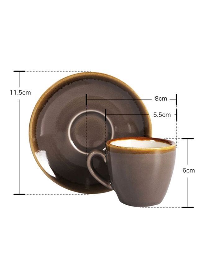شاربدو فنجان قهوة مع صحن بني 8.5x6x5.5سم  - Image 5