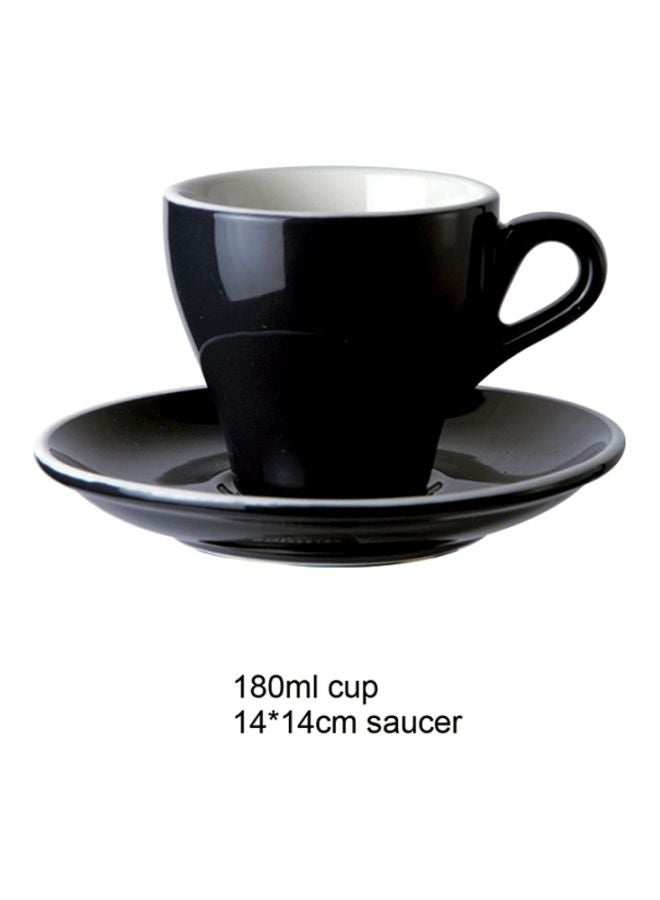شاربدو - طقم أكواب وصحون من السيراميك أسود 8.5x6x6سم - Image 1
