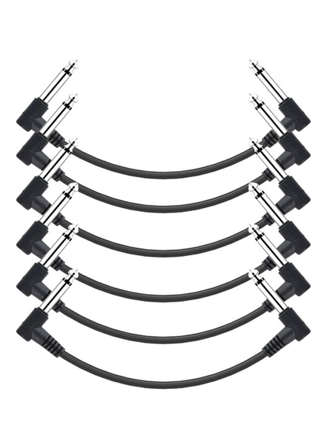 ammoon 6-Piece Guitar Effect Pedal Instrument Patch Cable I5038B-A Black  - Image 1
