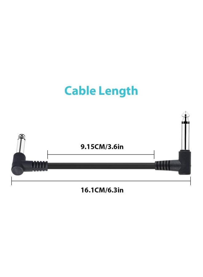 ammoon 6-Piece Guitar Effect Pedal Instrument Patch Cable I5038B-A Black  - Image 3